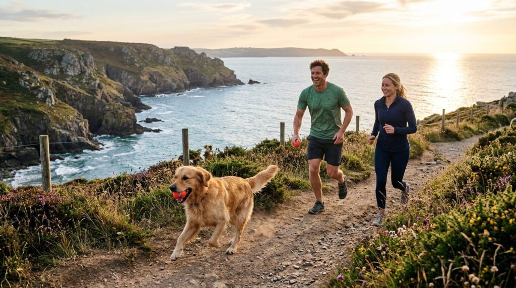 Photorealistic lifestyle image of an active couple with thei