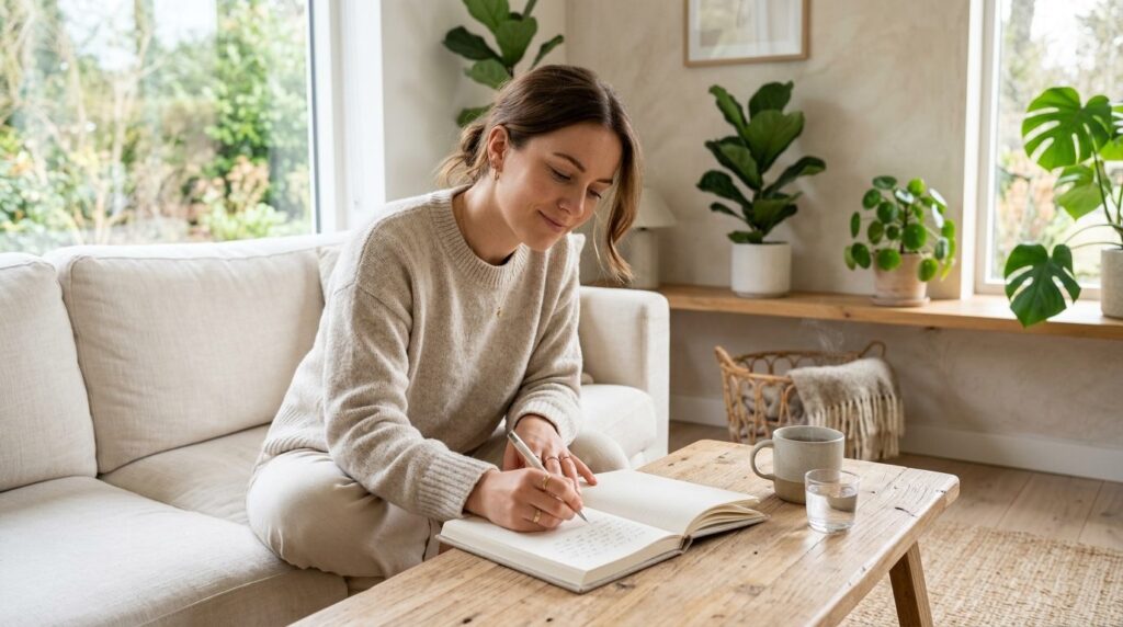 Photorealistic lifestyle image of a wellness-conscious perso